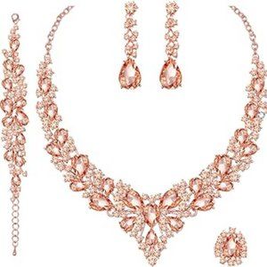 Women Necklace Bridal Jewelry Sets for Brides Wedding Party Costume Accessories